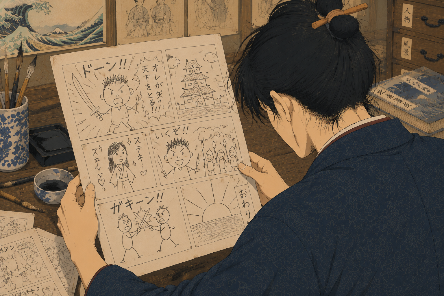 絵が下手な文左衛門